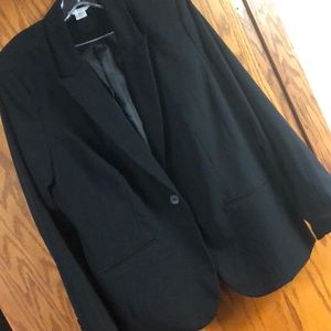 Liz Claiborne 20w black blazer 1 button lined